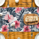 Axyaa Tropical Bamboo Flowers Table Runner for Dining and Party Decor