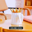 Axyaa Angel Wings Ceramic Mug with Gold Handle - White, 380ml