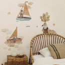 Axyaa Boho Cartoon Mouse Animals Nursery Wall Decals for Kids Room Decor