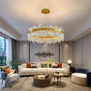 Axyaa Crystal Ceiling Chandeliers: Modern Dining Room Pendant Light for Living Room Lighting