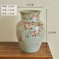 Axyaa Hand-Painted Peach Blossom Ceramic Vase for Elegant Home Decor and Flower Arrangement