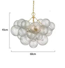 Axyaa Glass Bubble Chandelier: Modern Round Pendant Lamp for Living Room, Kitchen, Hotel.