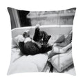 Axyaa Cute Pet Puppies Black and White Art Peach Skin Pillowcase