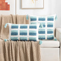 Axyaa Bohemian Tufted Tassel Pillowcase Set