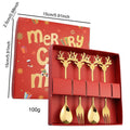 Axyaa Gold Christmas Cutlery Set - 4Pcs Stainless Steel Dinnerware with Gift Box