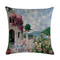 Axyaa Flower Pattern Cushion Cover Cotton Linen Throw Pillow Case for Home Sofa Decor