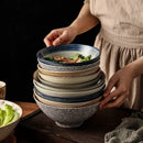 Axya Ceramic Noodle Bowl Set for Ramen, Salad, or Snacks - Household and Commercial Use