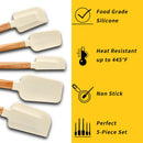 Axyaa Silicone Scrapers Set | High Temp Cream Cake Spatula | Kitchen Bakeware