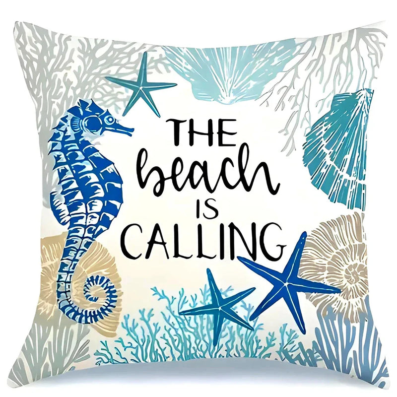 Axyaa Starfish Coconut Tree Pillowcase for Home Decor