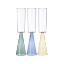 Axyaa 225ml Two Tone Glass Goblet Set Champagne Flute Cone Shape Base