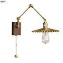 Axyaa Copper Pull Chain Wall Sconce Up Down Adjustable LED Light