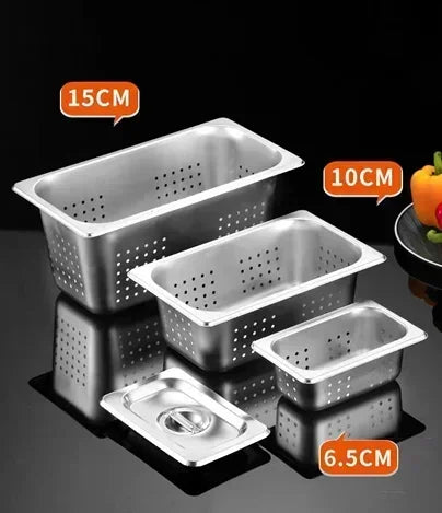 Axya Stainless Steel Mesh Strainer Vegetable Fruit Wash Basket GN Pan Water Filter Tray