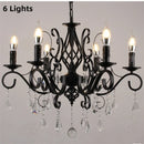 Axyaa Black Iron Crystal Chandelier for Living Room & Bedroom