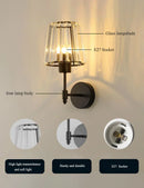 Axyaa Nordic Glass Wall Sconce Modern Lamp Black/Brass Bedside Entryway