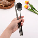 Axyaa 12Pcs Luxury Korean Stainless Steel Tableware Set