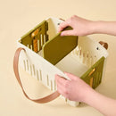 Axyaa Foldable Waterproof Bath Basket: Large Capacity Toiletry Storage
