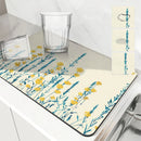 Axyaa Spring Flowers Kitchen Mat Absorbent Antiskid Quick Dry Bathroom Tableware Drain Pad