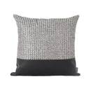 Axyaa Simple Modern Jacquard Stitched Square Pillow in Silver and Black Markings