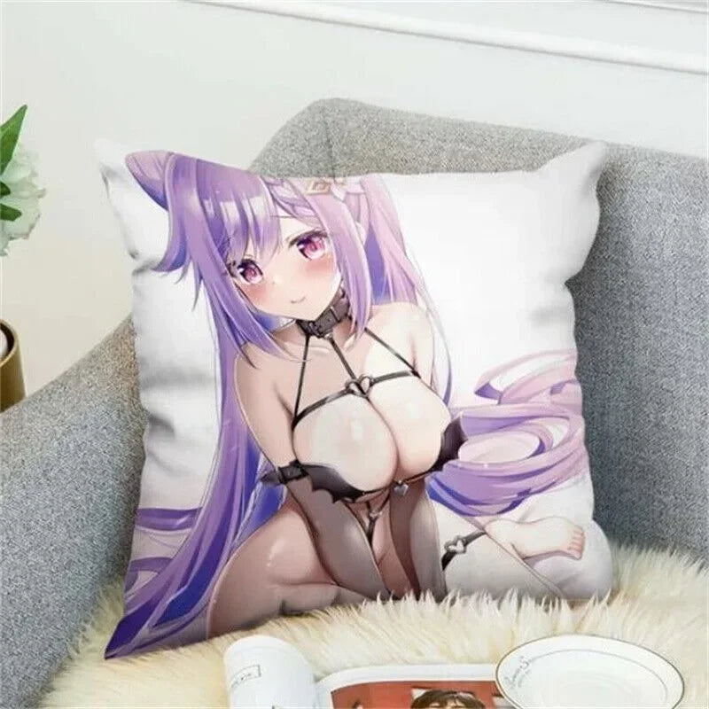 Axyaa Anime Genshin Impact Pillow Case Decor Cover for Bed and Sofa