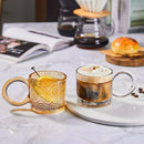 Axyaa Ins Style Big Ears Cup, Round Niche Glasses, Sunflower Coffee Mug