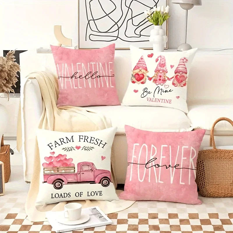 Valentine's Dwarf Truck Love Pillowcase for Family Room Sofa by Axyaa