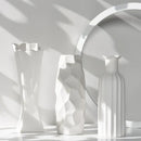 Axyaa White Ceramic Vase - Nordic Classic Decor for Living Room & Dining Room