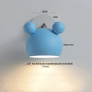 Axyaa Wood Iron LED Wall Lights with Pull Chain Switch, Modern Bedside Lamp
