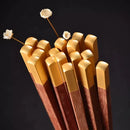 Axyaa 25cm Wooden Chopsticks Set with Premium Brass Head, Household Essential