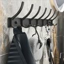 Axyaa Black White Folding Robe Hooks Towel Hanger Wall Rack for Bathroom & Kitchen