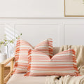 Axyaa Striped Pillowcase with Tassel Detail for Home Sofa Decor