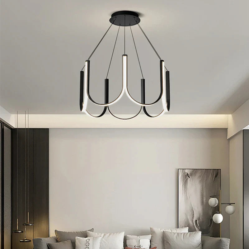 Axyaa Nordic LED Gold Chandelier for Luxury Home Decor Lighting