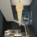Axyaa Modern Gold Crystal Chandelier LED Lighting Fixture