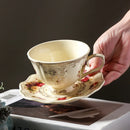 Axyaa English Rose Ceramic Coffee Cup Saucer Set