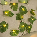 Axyaa Monstera Leaf String Lights: Battery Powered Tropical Home Garden Decoration
