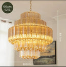 Axyaa Gold Crystal LED Chandeliers for Living Room Luxury Lighting Fixture