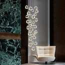 Axyaa Modern Crystal Chandelier Stair Pendant Lamp Living Room Lighting