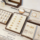 Axyaa Velvet Jewelry Organizer Trays for Drawer - Stackable Ring Earring Storage