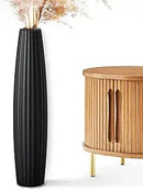 Tall Black Resin Vase 23.6 inch for Living Room Decor by Axyaa