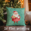 Axyaa Festive Santa & Tree Print Pillow Covers for Sofa, Bedroom, Car.