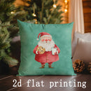 Axyaa Festive Santa & Tree Print Pillow Covers for Sofa, Bedroom, Car.