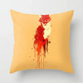 Yellow Giraffe Design Throw Pillow Cover for Home Decor by Axyaa