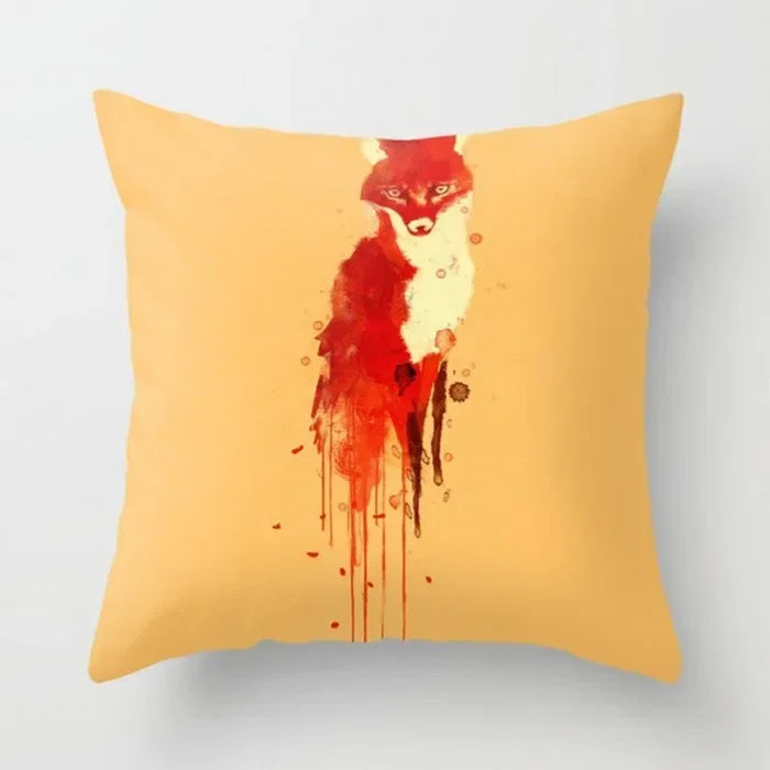 Yellow Giraffe Design Throw Pillow Cover for Home Decor by Axyaa