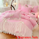 Axyaa 2025 White Bedding Set with Ruffles - Duvet Cover, Pillowcases, Sheet