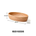 Axyaa Wooden Boat Salad Bowl for Snacks, Fruits, Sushi - Japanese Style Tableware
