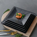 Axyaa Square Melamine Dinner Plate Set, Elegant Western Food Dishware, Durable Kitchen Tableware