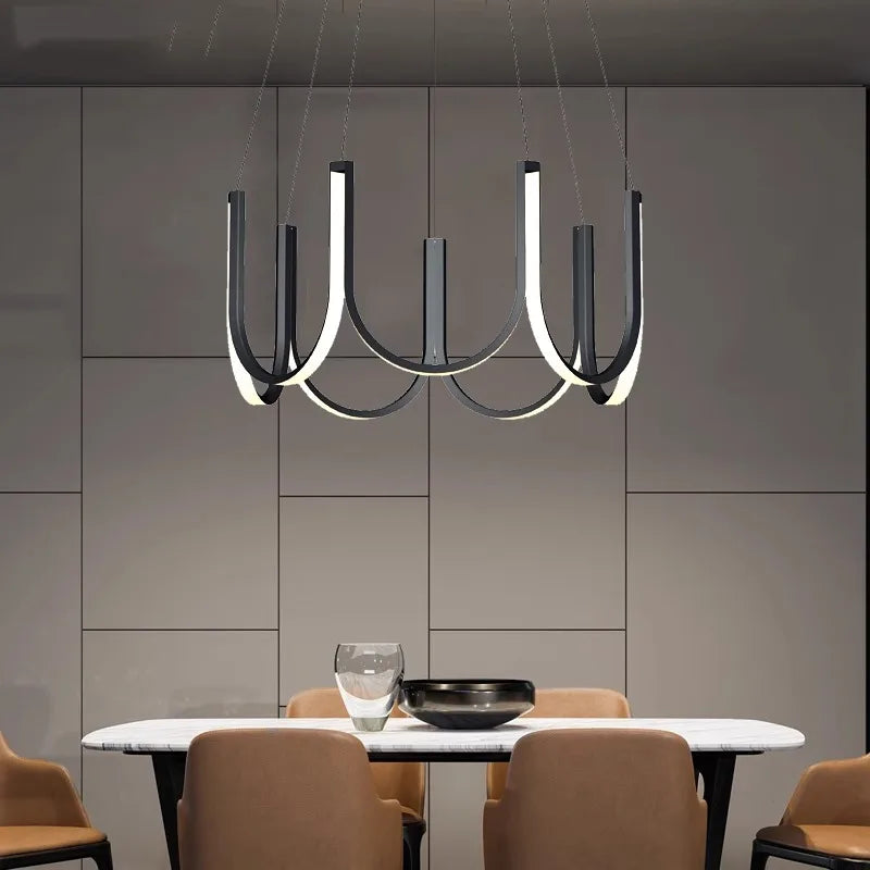 Axyaa LED Chandeliers: Modern Pendant Lights for Living and Dining Room