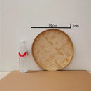 Axyaa Bamboo Sieve Dustpan Kitchen Tray Fruit Basket Dessert Plate (4 Sizes)