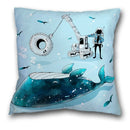 Axyaa Spaceman Astronaut Ocean Blue Pillow Cover for Home D��cor