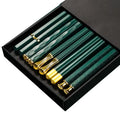 Axyaa Japanese Alloy Non-Slip Sushi Chopsticks Set - 5 Pair Reusable Tableware Gift