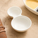 Axyaa Double-Grid Dipping Plate Set for Hot Pot BBQ, Creative Household Sauce & Vinegar Plate